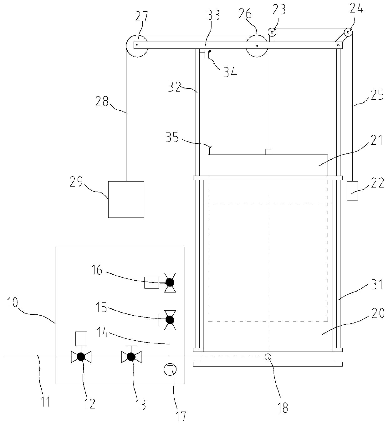 Measuring device, measuring system and measuring method of continuous metering gas flow meter