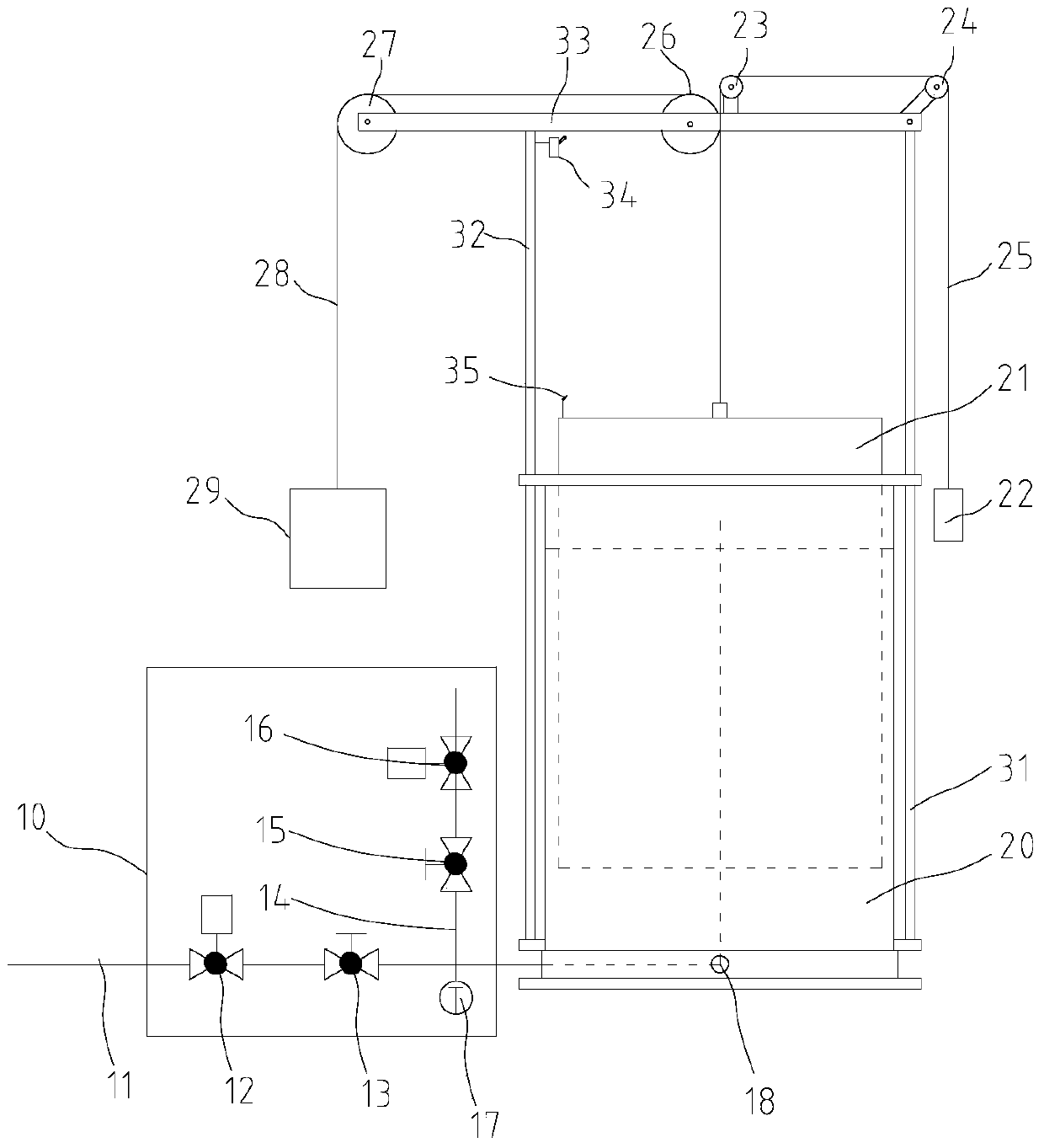 Measuring device, measuring system and measuring method of continuous metering gas flow meter