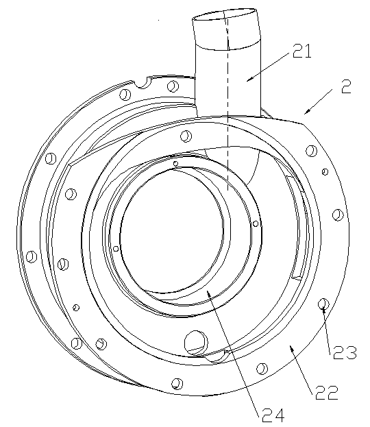 Stuff grinder thick liquid inlet end rack