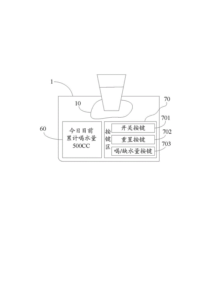 Device and method for monitoring water drinking amount