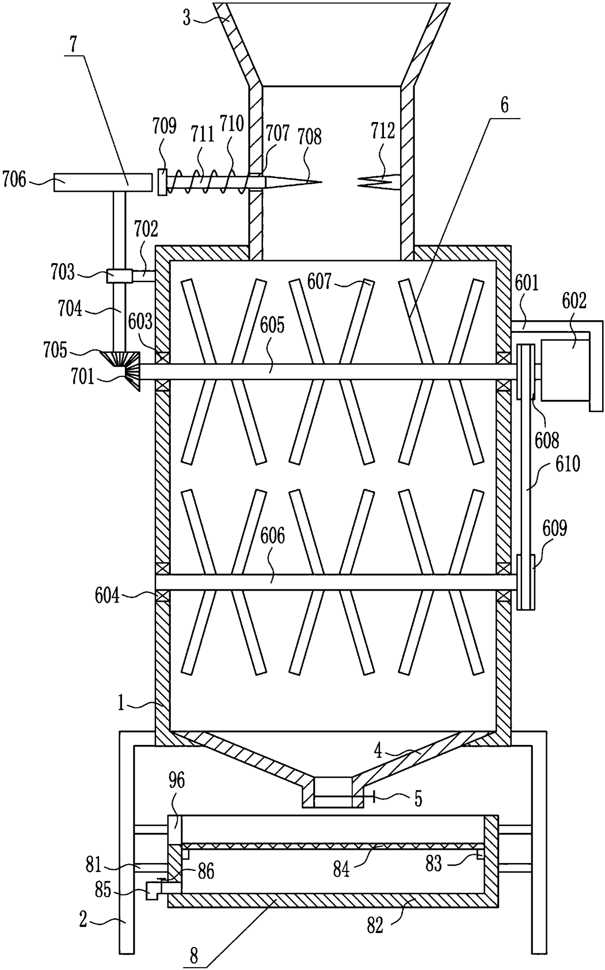 Beating device for paper production