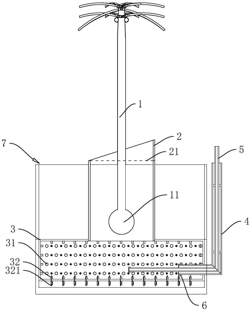 Drainage and water retention construction method for nursery stock planting