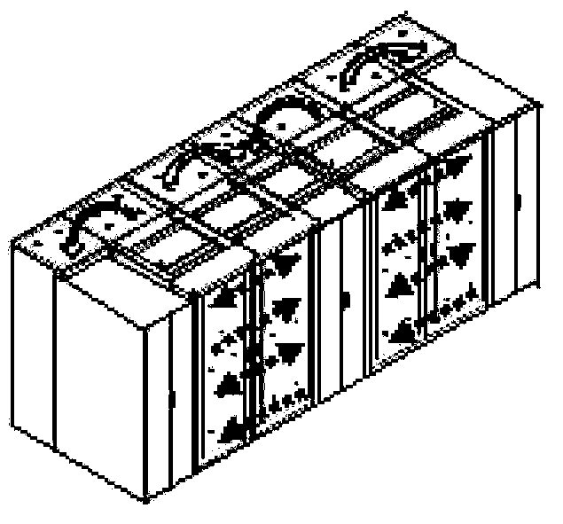 Method for improving horizontal lateral air sending refrigeration efficiency