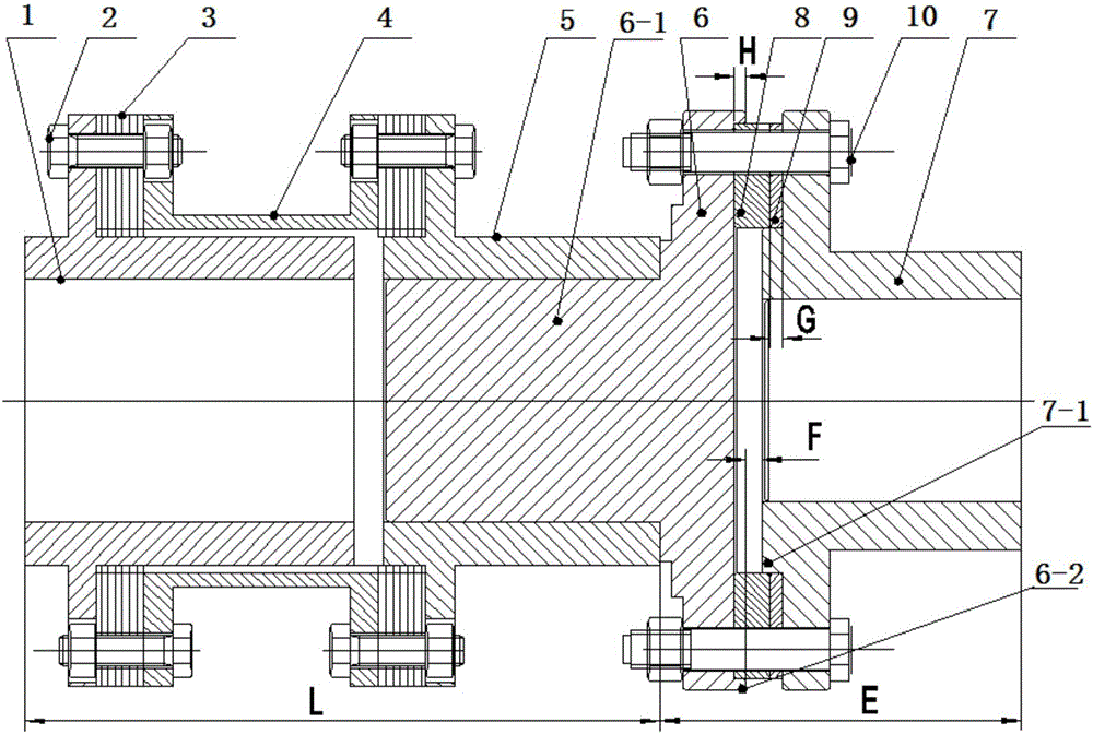 Quick-attach-detach axial expansion compensation structure based on diaphragm coupling