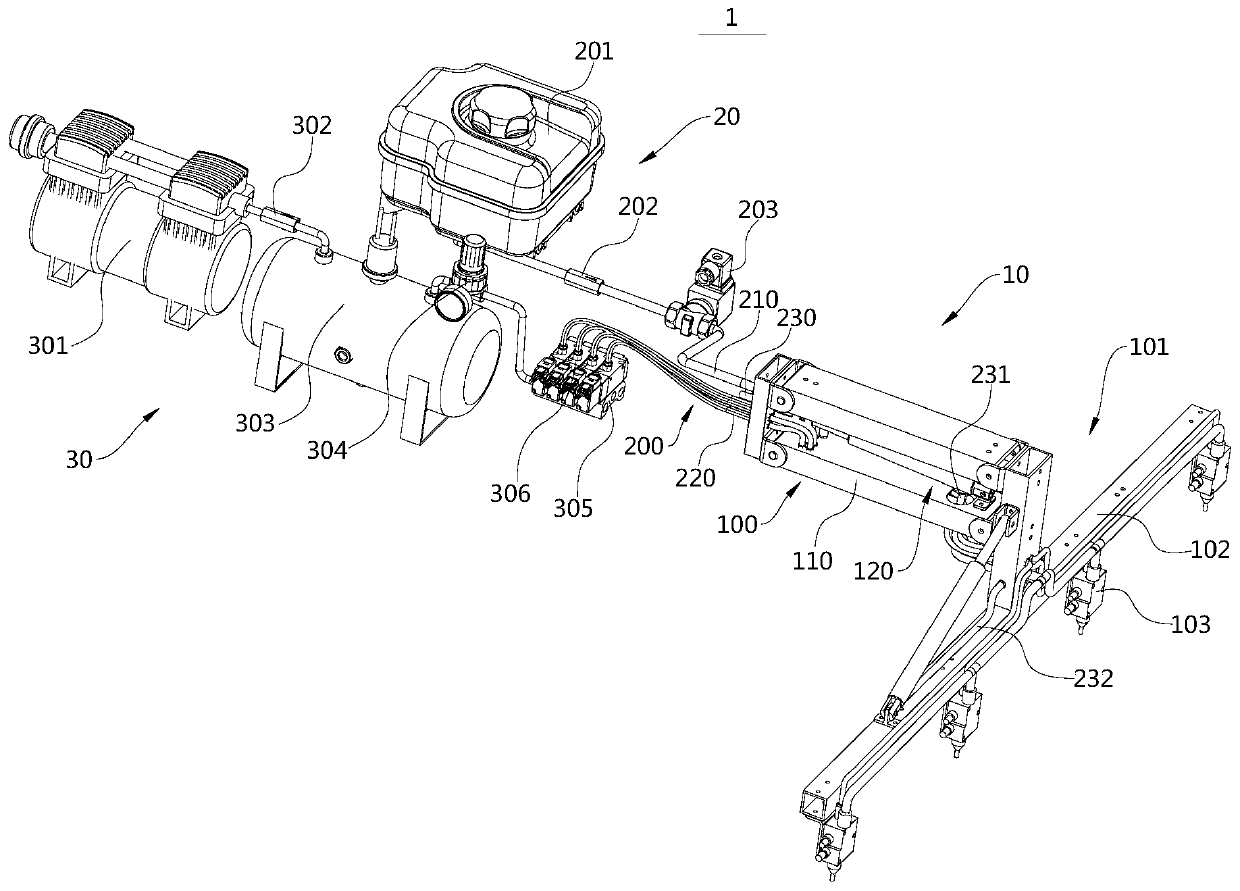 Liquid spraying device wiring structure, liquid spraying system and unmanned equipment