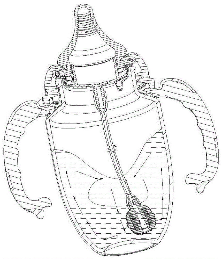 Milk mixing method and mixing type nursing bottle