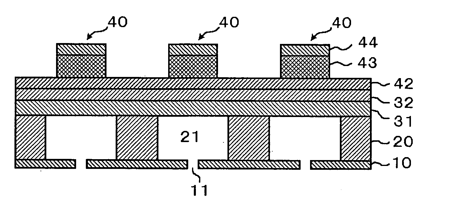 Piezoelectric element, liquid jetting head, and method for manufacturing thereof