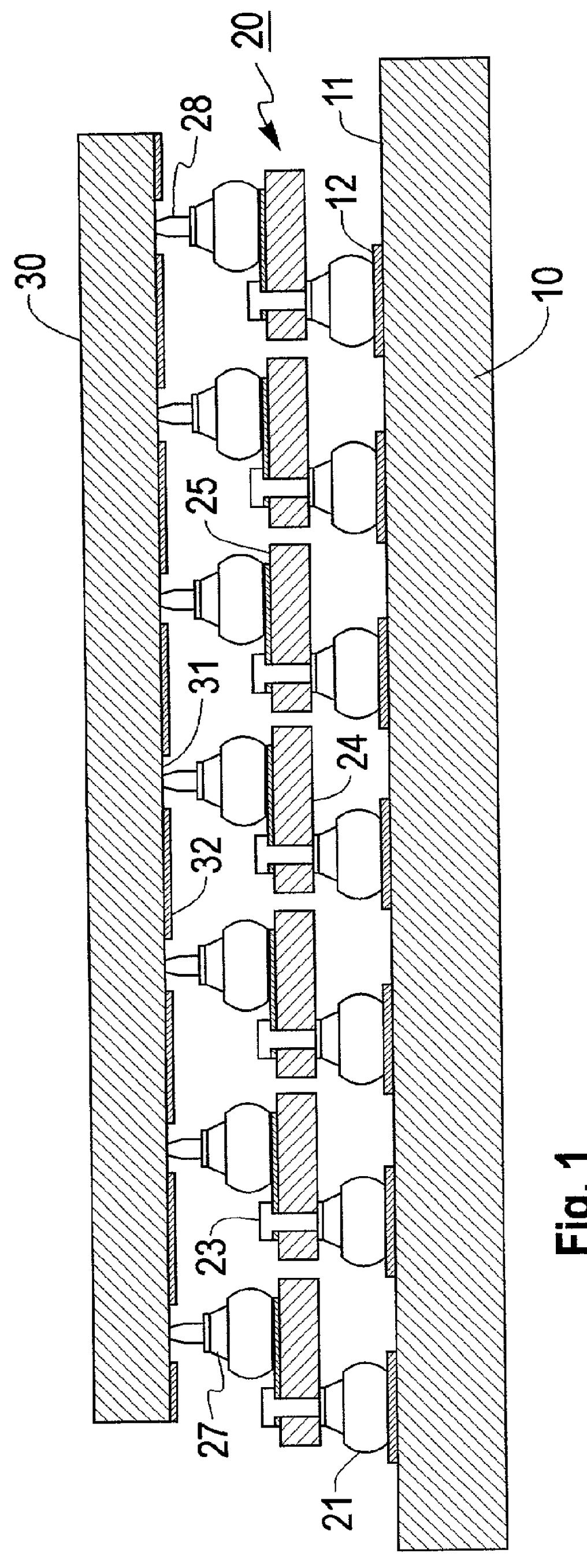 High density cantilevered probe for electronic devices