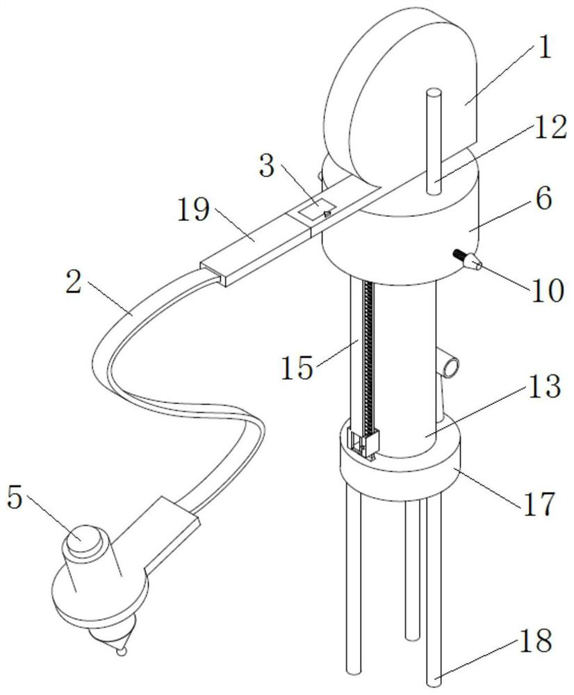 Rotary measuring scale device capable of realizing accurate hole distribution in blasting construction and hole distribution method