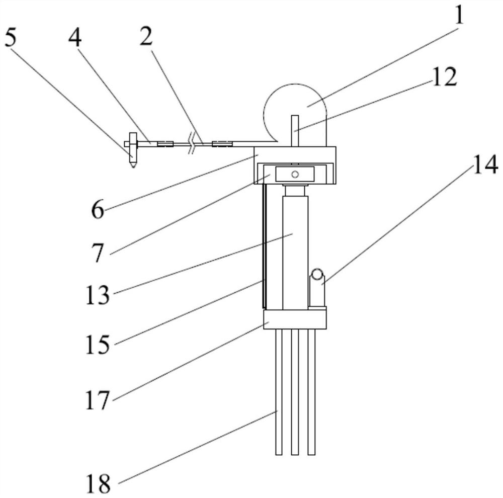 Rotary measuring scale device capable of realizing accurate hole distribution in blasting construction and hole distribution method