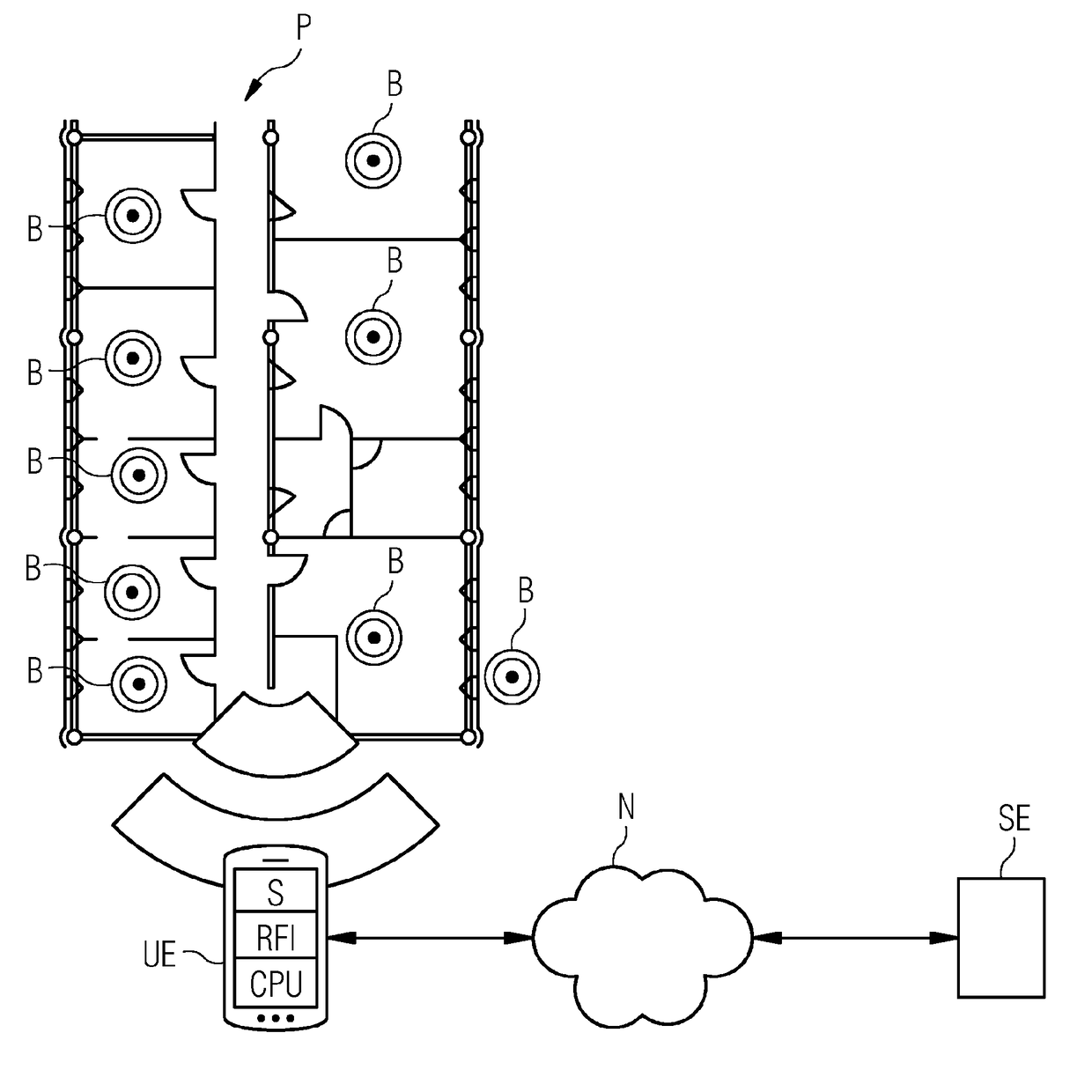 Method, device and system for determining an indoor position