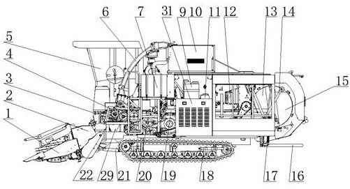 Self-propelled green fodder combine harvester