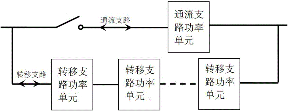 Hybrid high-voltage DC breaker and power unit thereof