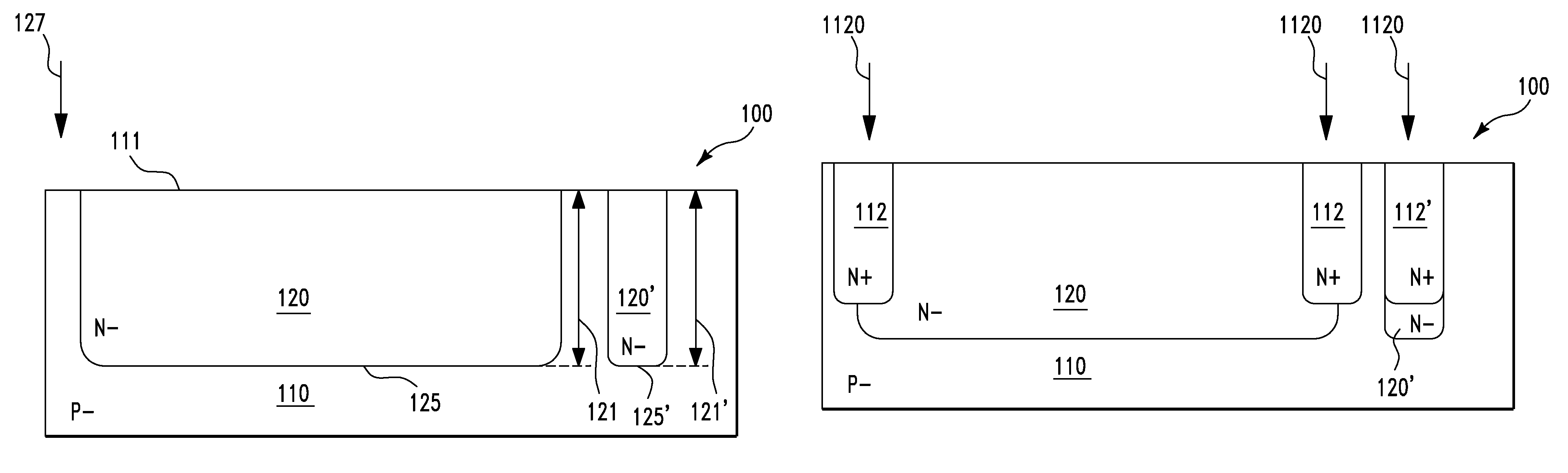 Guard ring structures for high voltage CMOS/low voltage CMOS technology using LDMOS (lateral double-diffused metal oxide semiconductor) device fabrication