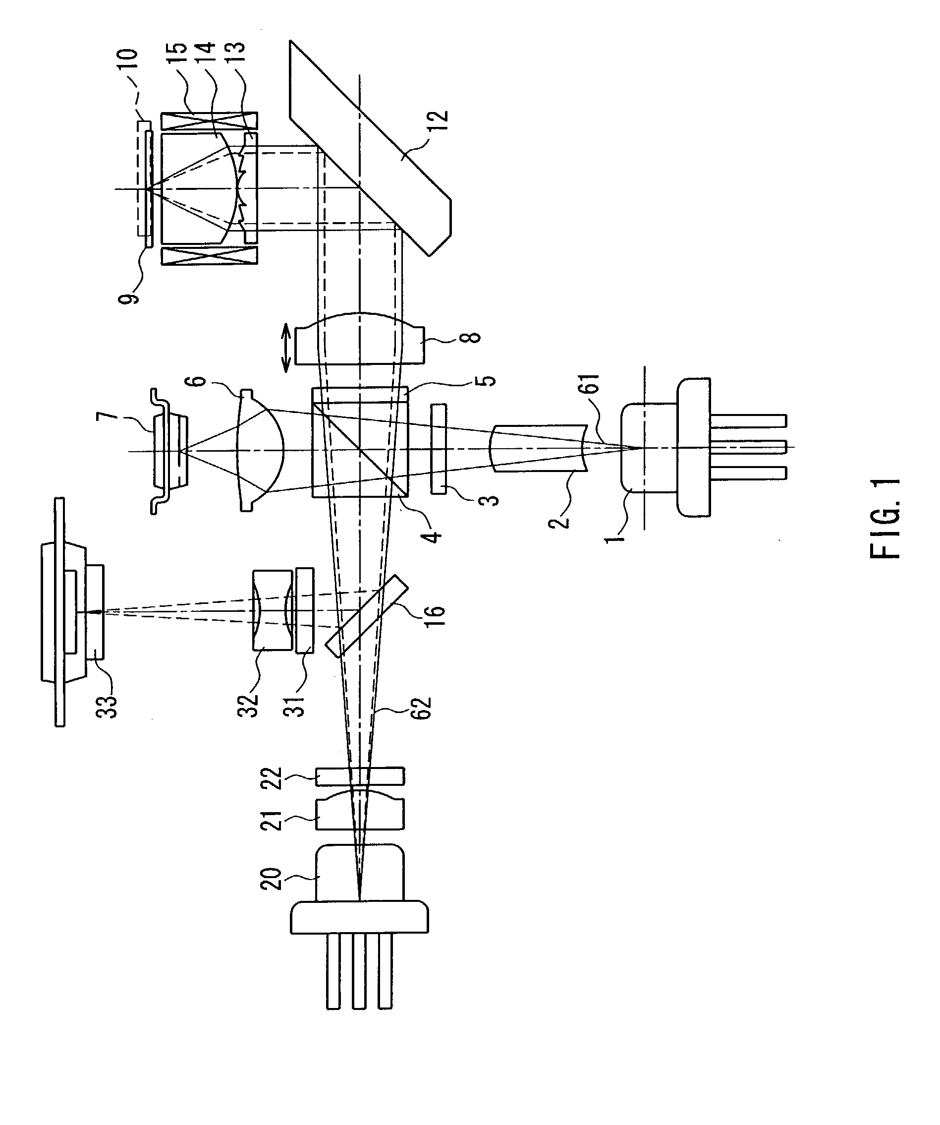 Complex objective lens compatible with information media of different thicknesses