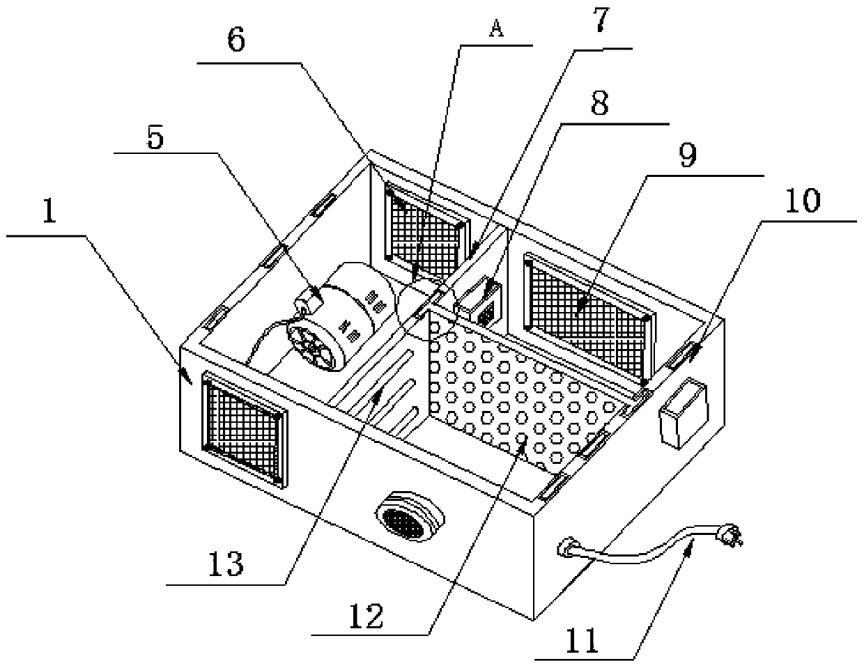 A ventilation device with mute effect