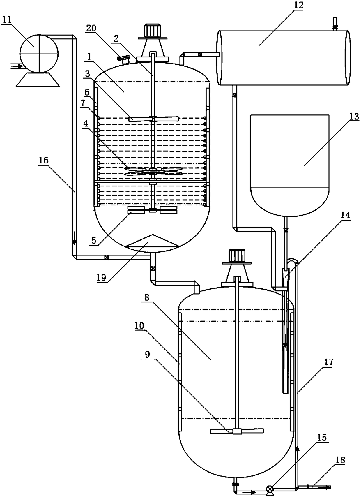 A method for continuous carbonization to produce calcium carbonate with controllable particle size