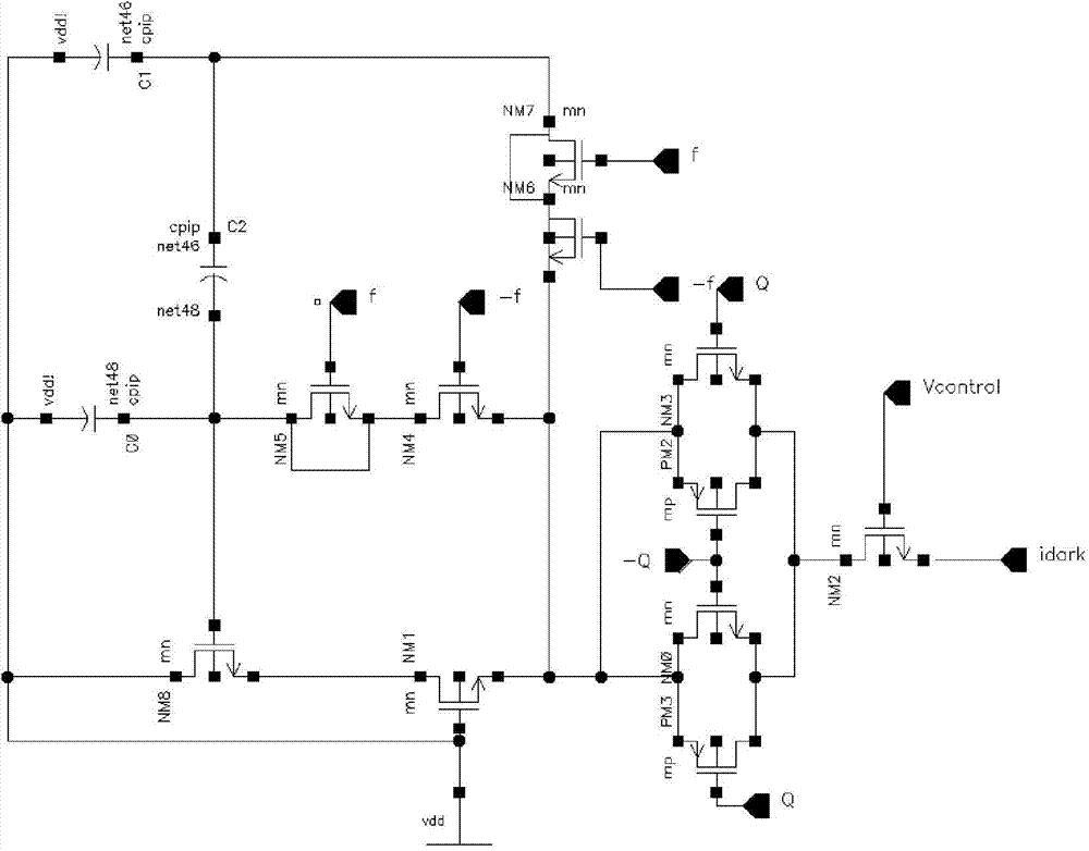 CMOS (complementary metal-oxide semiconductor) infrared detector reading-out circuit capable of realizing element-by-element dark current suppression