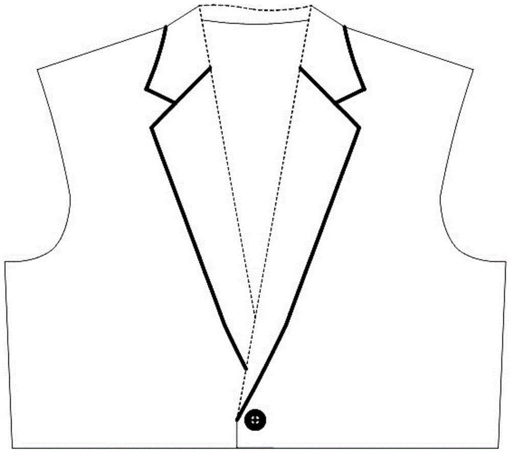 The vu original number design and cutting method of clothing lapel collar