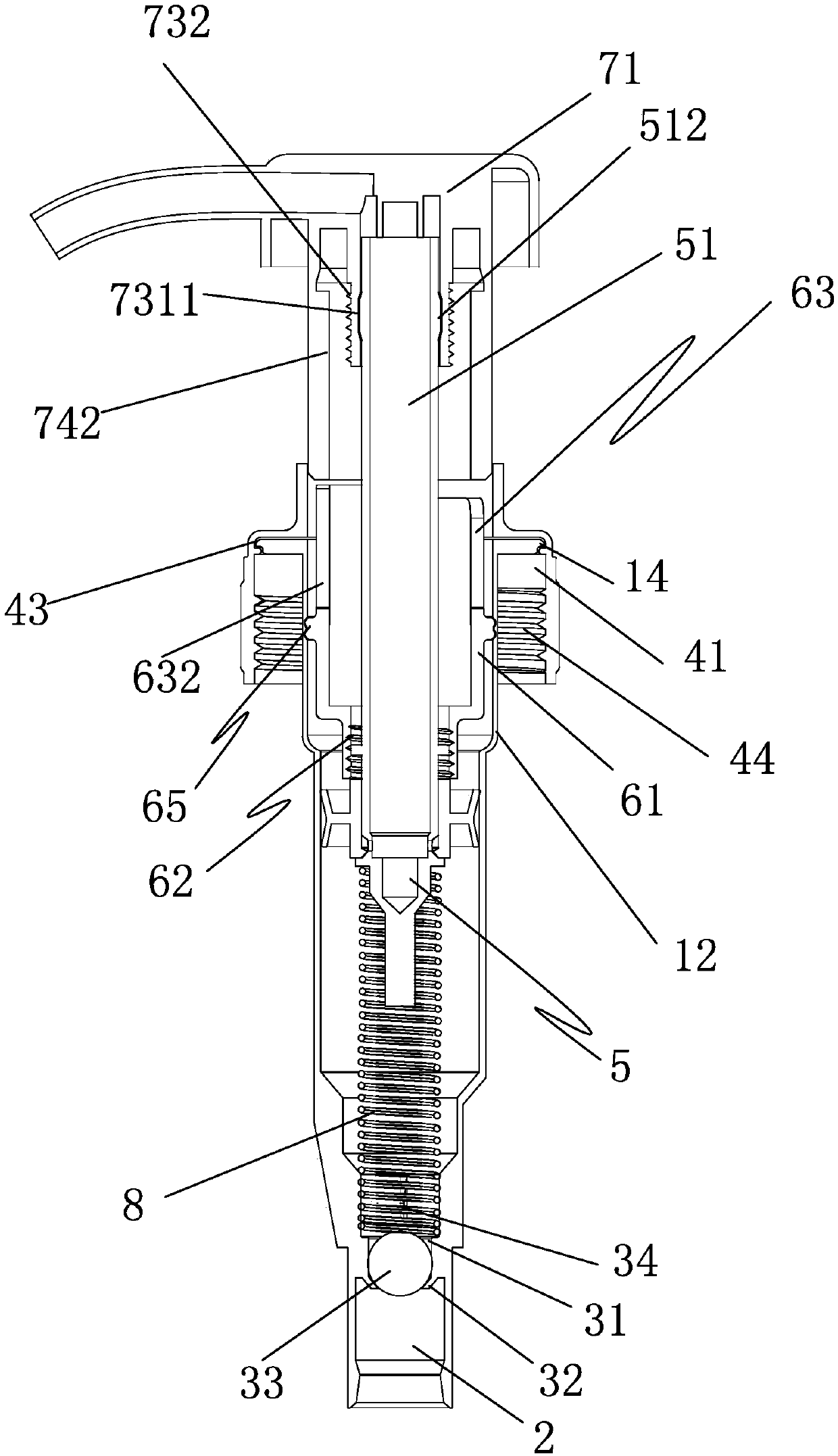 Standardized multifunctional self-locking and thread-locking liquid dispensing pump with built-in spring