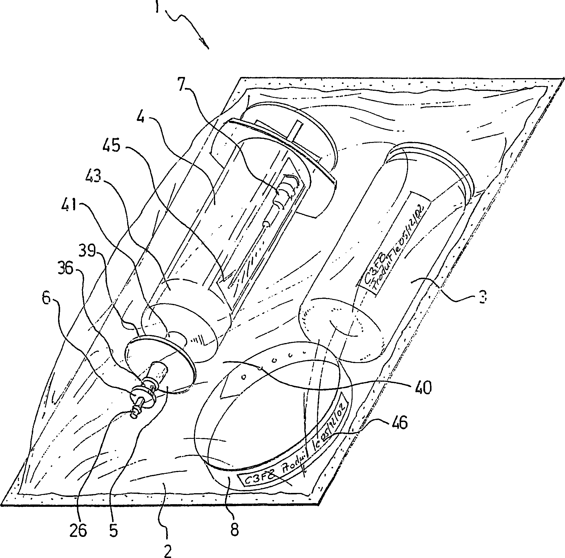 Device and procedure for the extemporaneous preparation of an individual quantity of sterile liquid