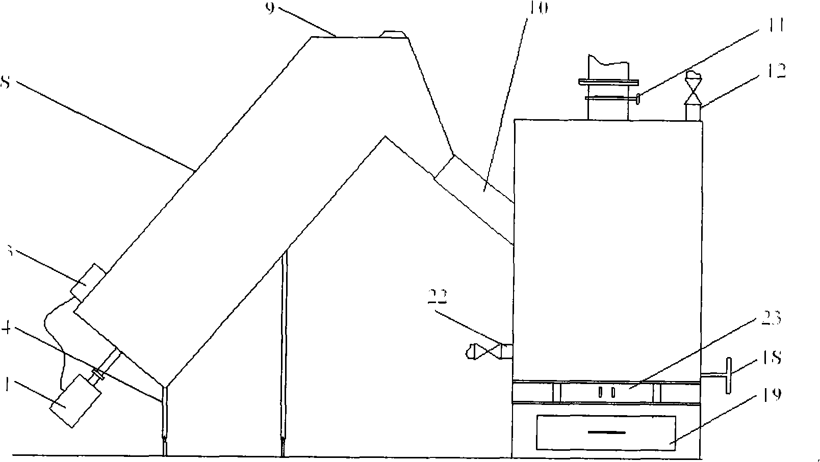 Civil heating stove for automatically feeding with stalk briquette as fuel