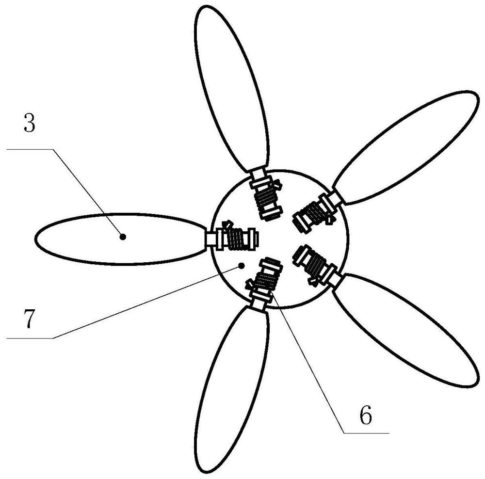 Adaptive variable pitch vertical axis wind turbine driving device and wind turbine