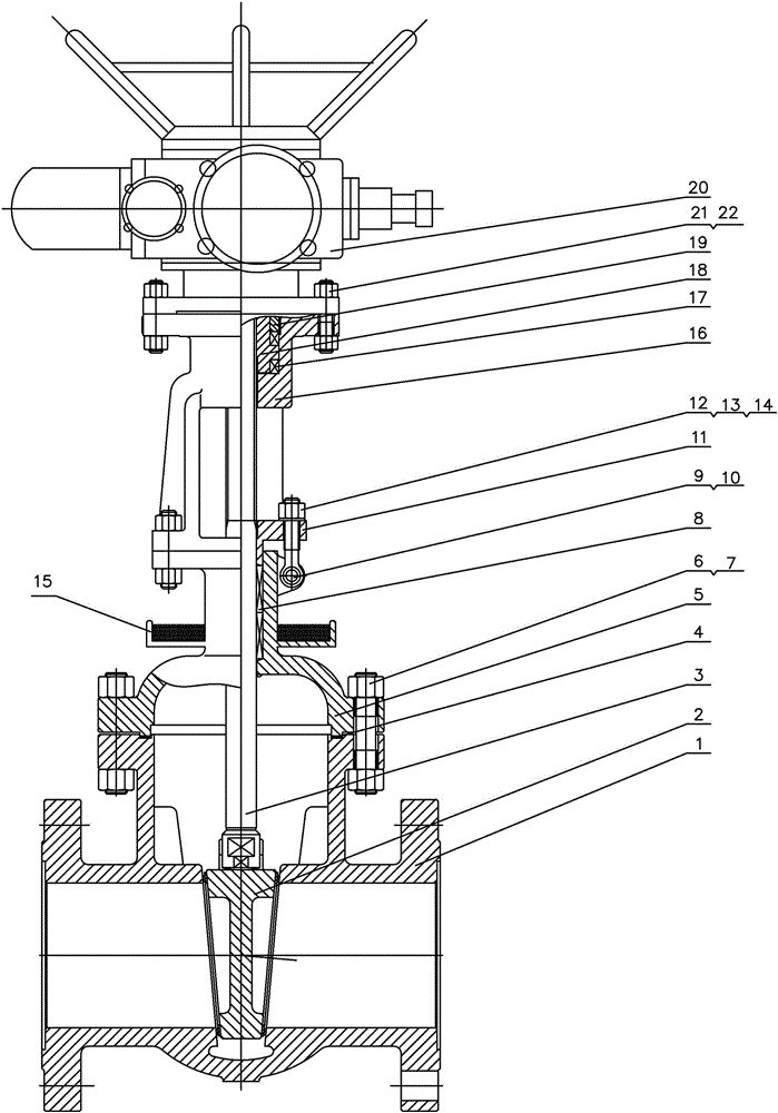 Combined water-cooling high-temperature wedge type single-disc gate valve