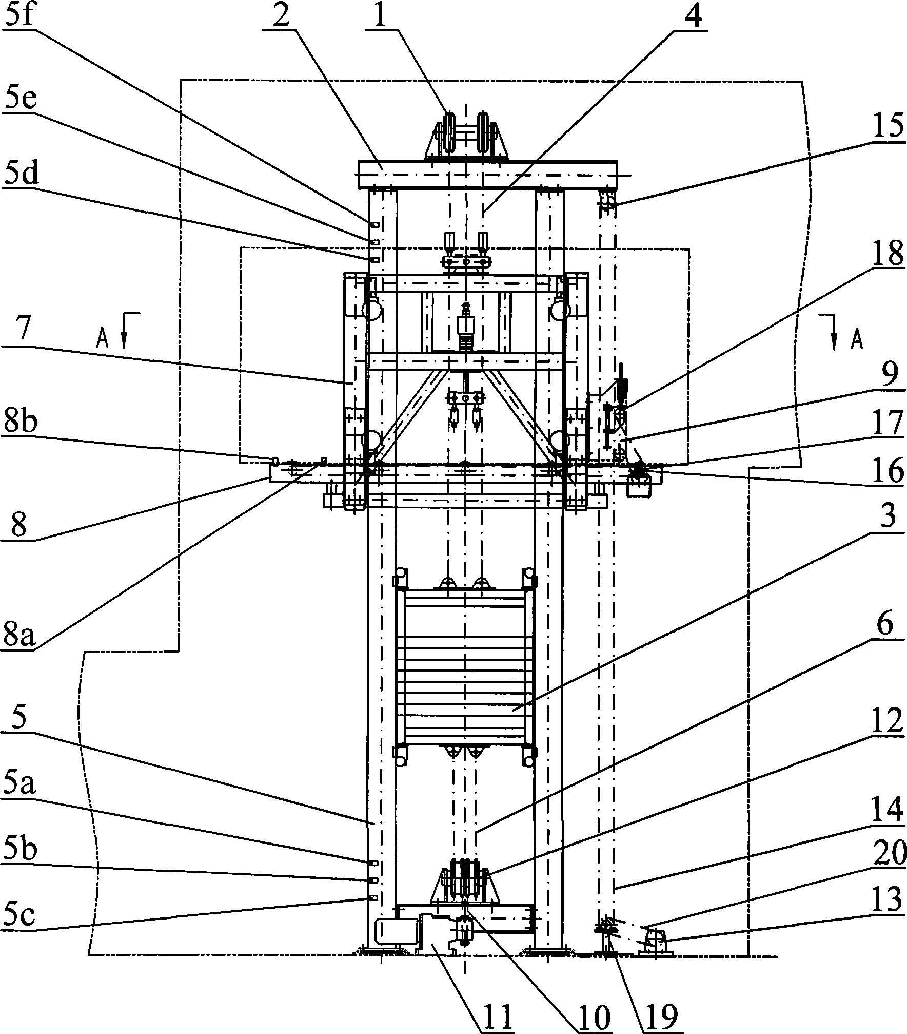 Drive device for external high-temperature lifter