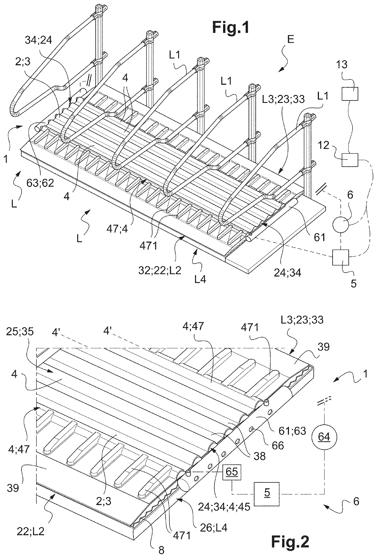 System for thermal comfort of animals in a livestock farming enclosure