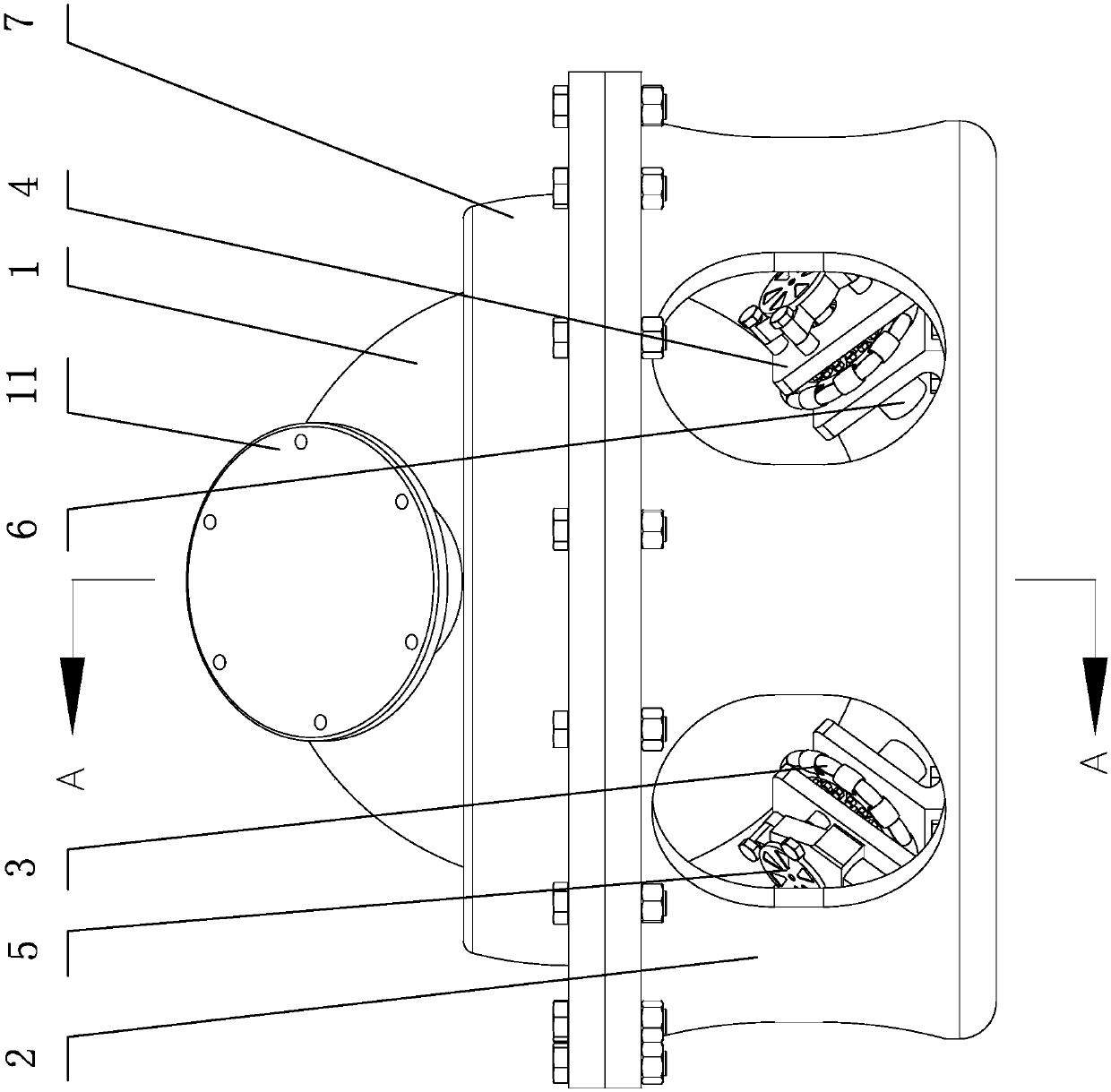 Robot wrist joint mechanism driven by omnidirectional wheels