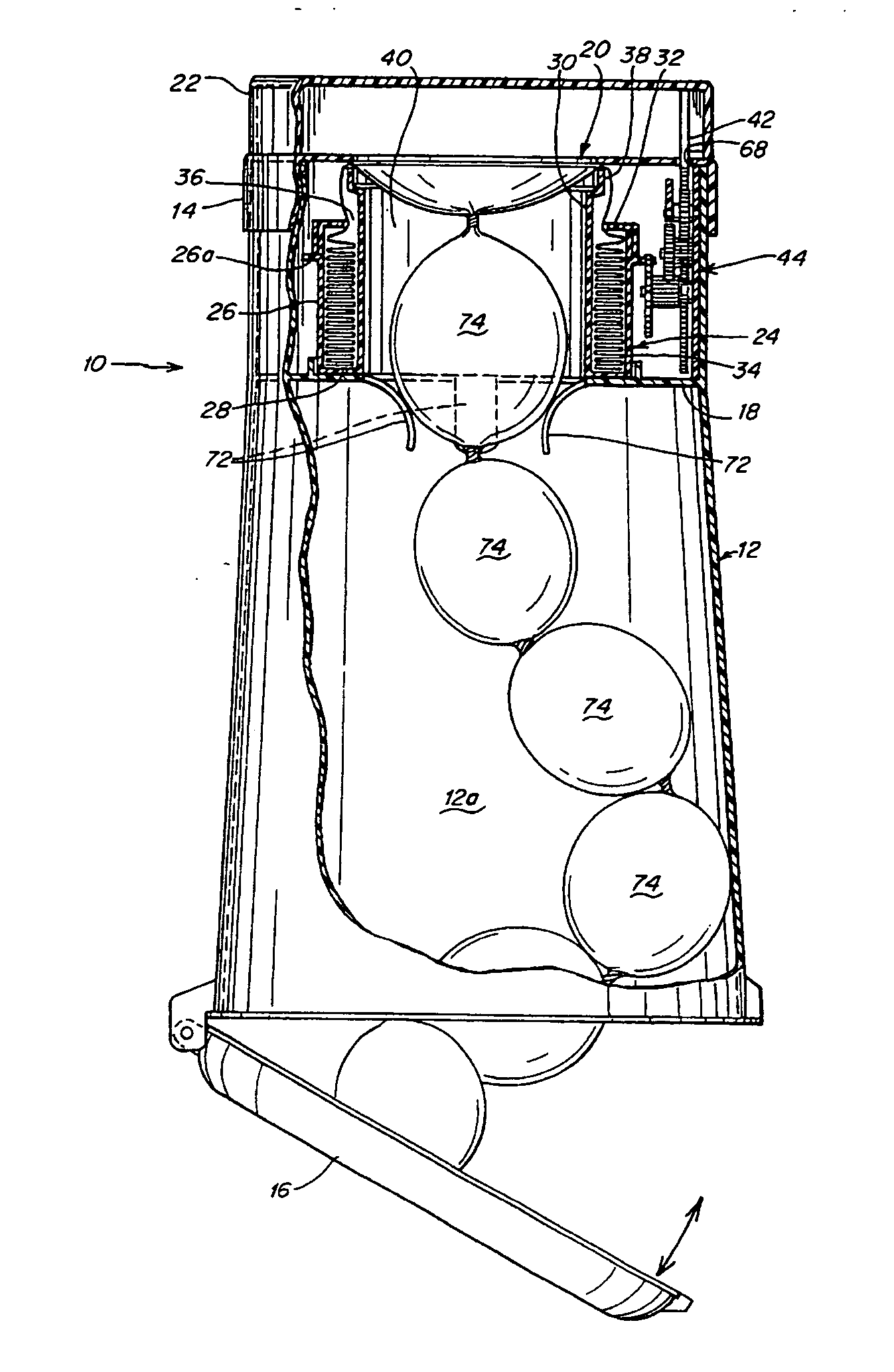 Waste disposal device including a diaphragm for twisting a flexible tubing dispensed from a cartridge