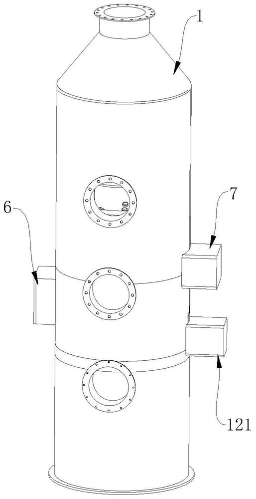 Waste gas treatment device for adhesive tape production