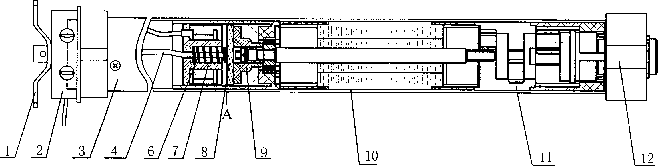 Tube shaped electrical machine via non-electromagnetic force to release brake