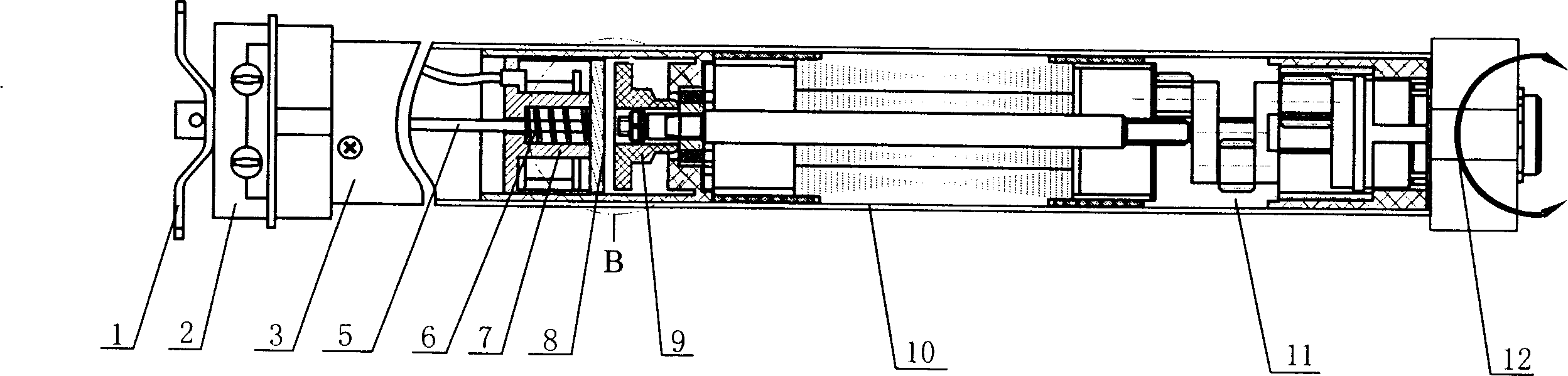 Tube shaped electrical machine via non-electromagnetic force to release brake