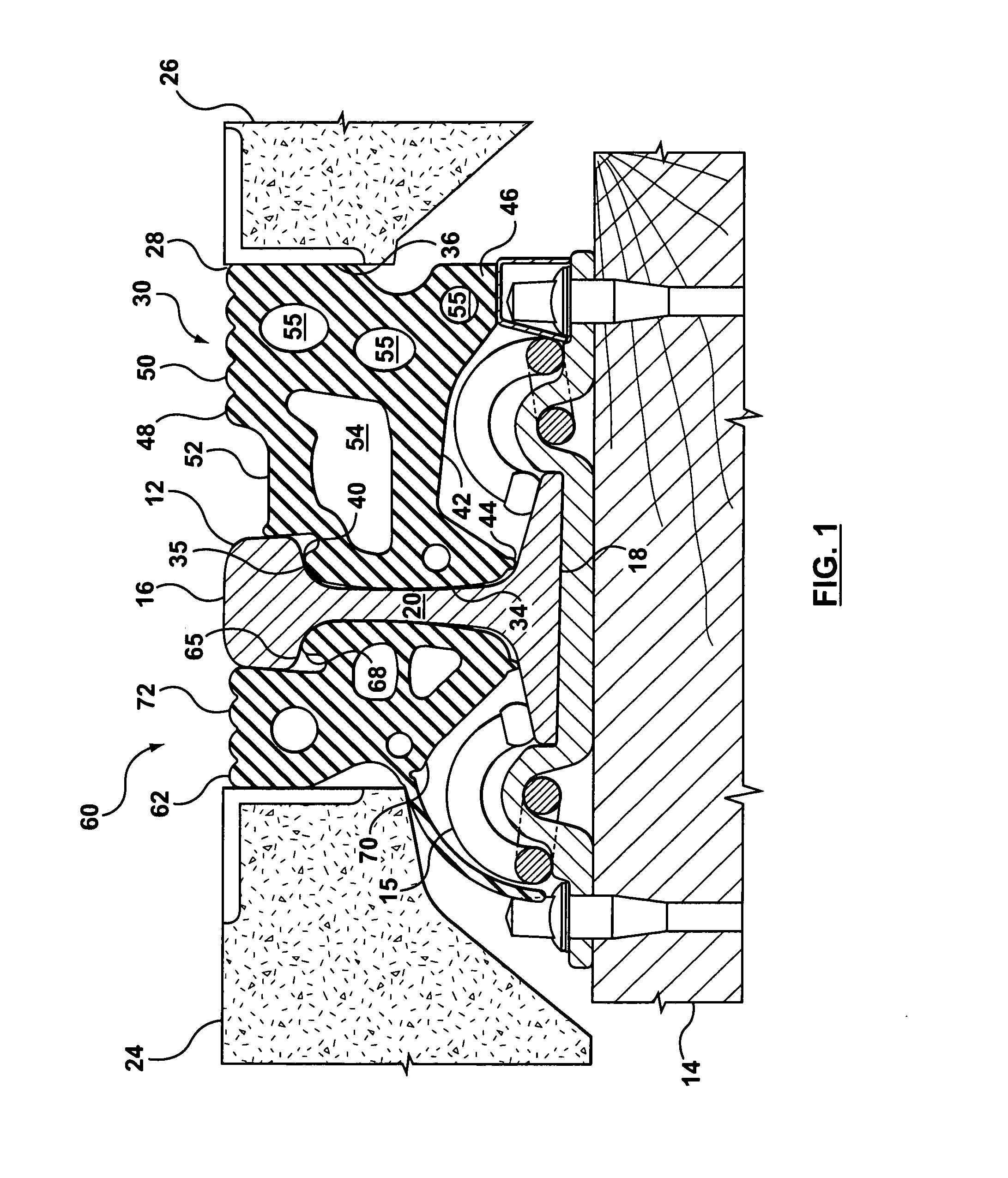 Shallow flangeway rail seal