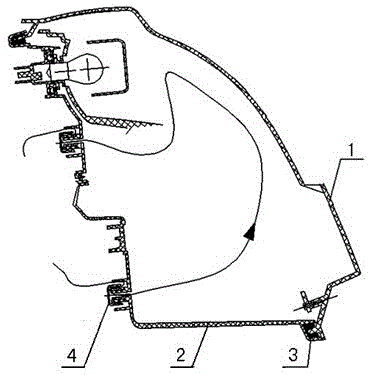 Full-sealed structure of automobile headlamp