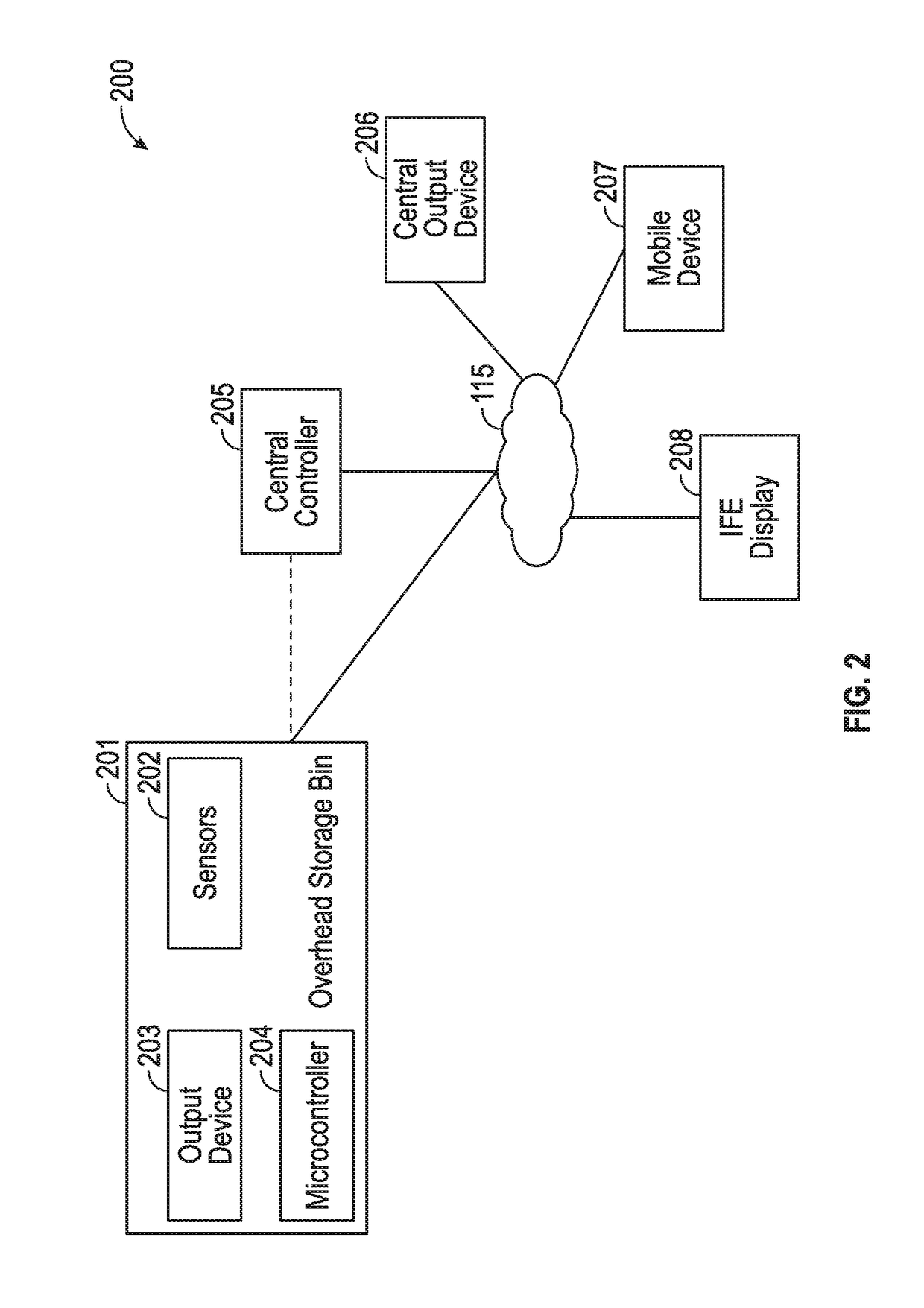 Aircraft overhead bin monitoring and alert system