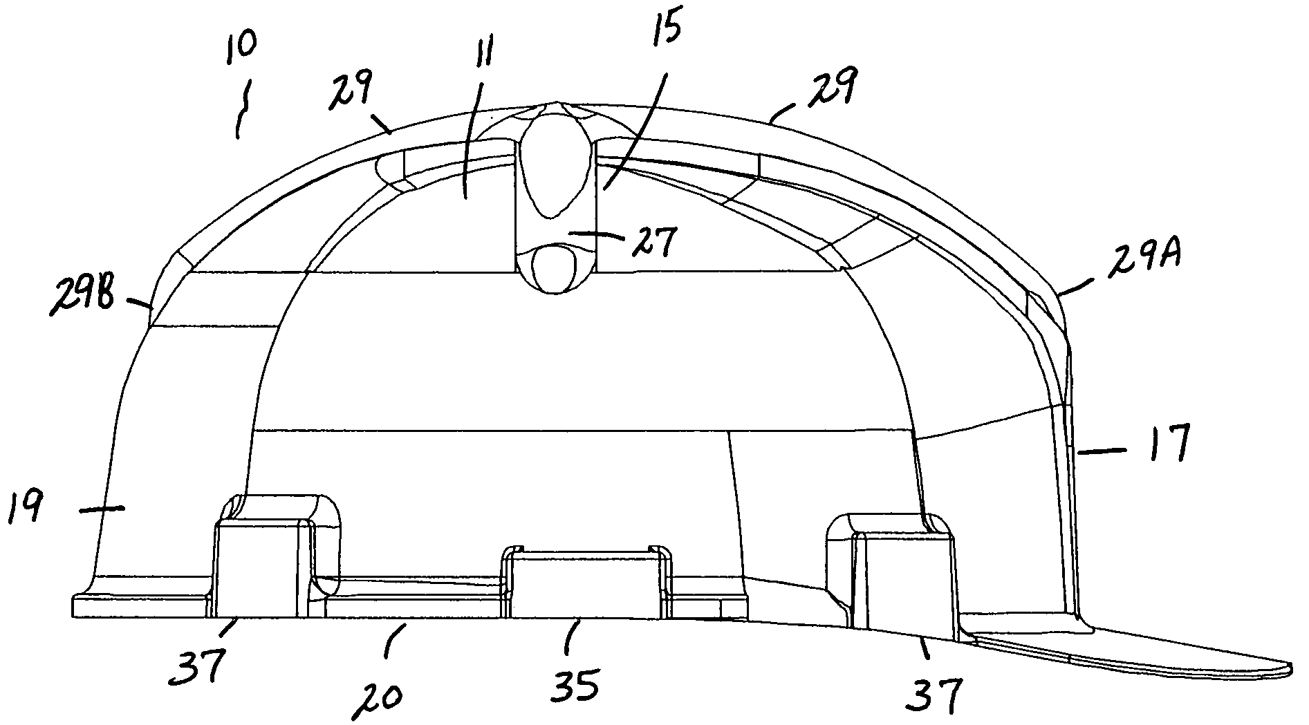 Low profile protective helmet