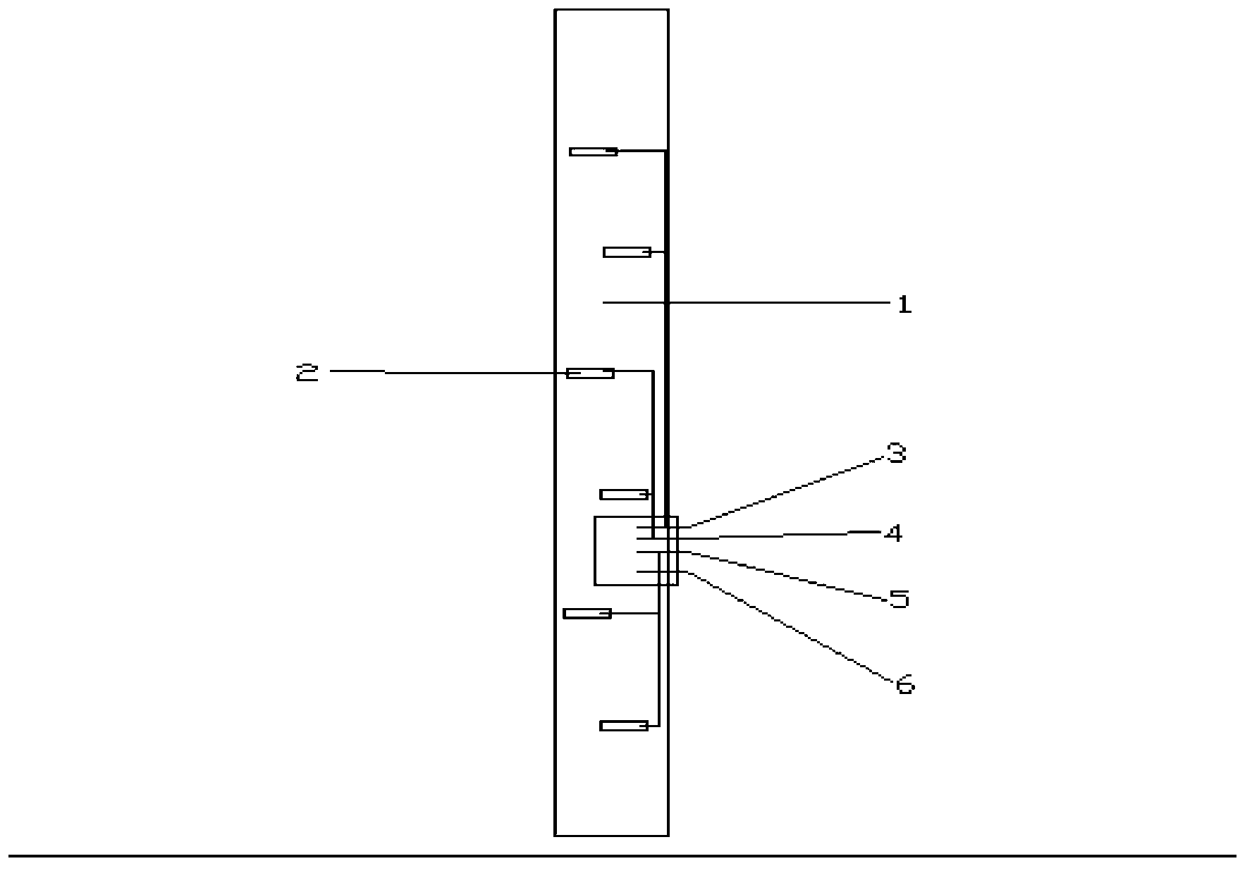 Leveling rod by utilizing color-changing light emitting diode (LED) to supplement light source