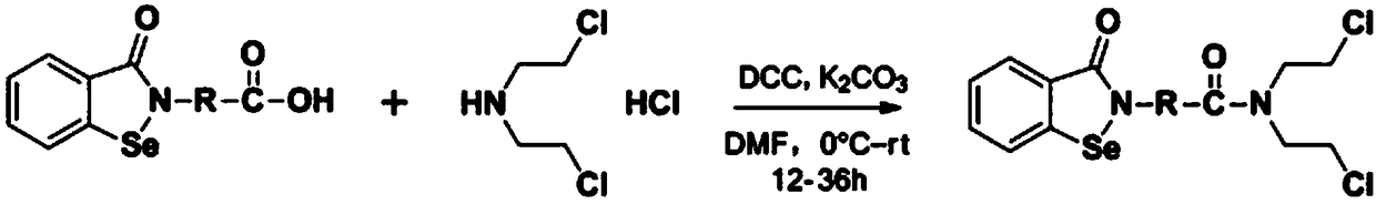 N,N-bis(2-chloroethyl)-2-(benzoisoselenazole-3-one)-amide compound with anti-tumor activity