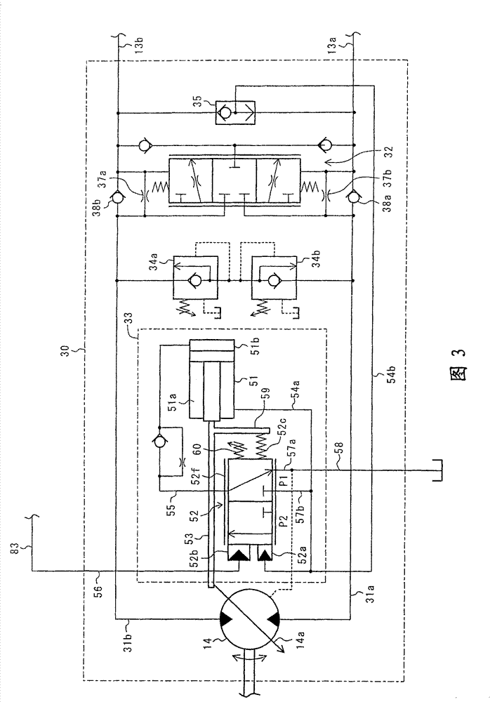 Travel control device for hydraulic traveling vehicle