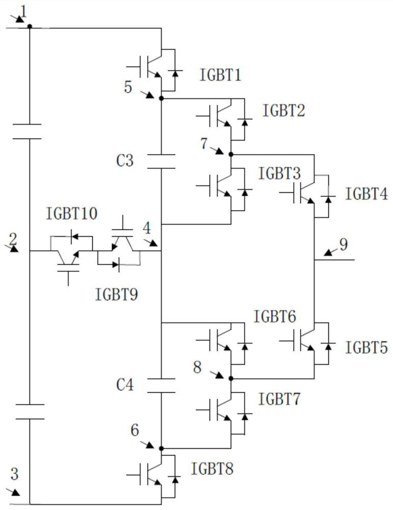 Simplified five-level voltage source type conversion device