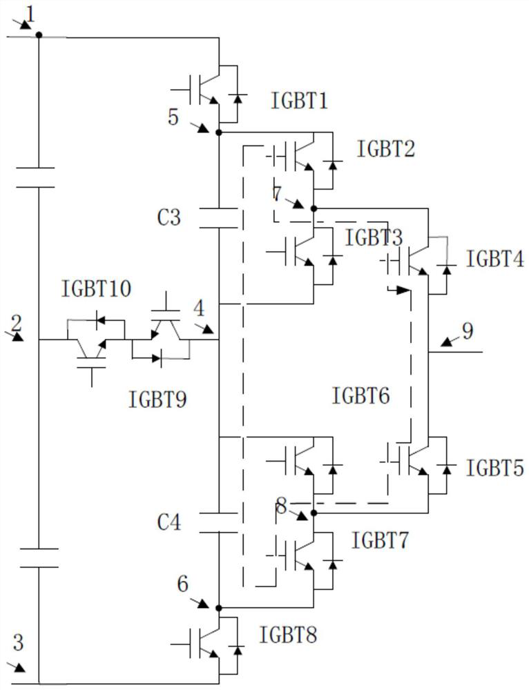 Simplified five-level voltage source type conversion device