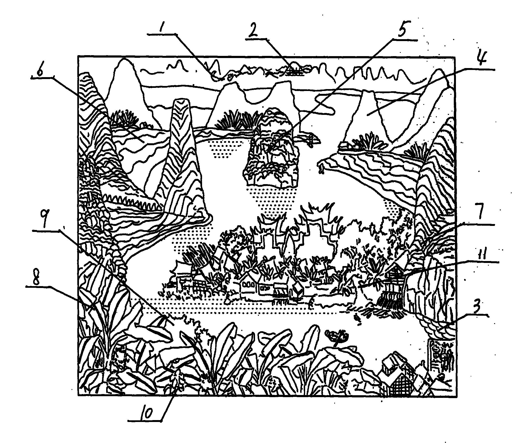 Manufacture method of soft sculpture drawing of irregular needling overlapping-knitting woolen yarn 3D embroidery