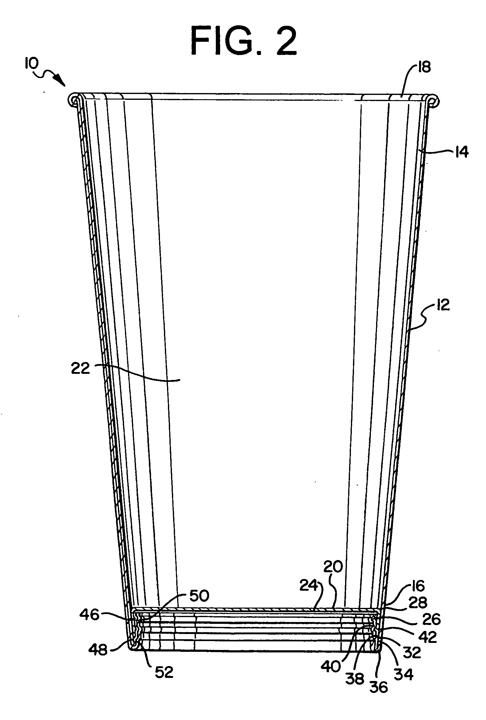 Bottom seal for container