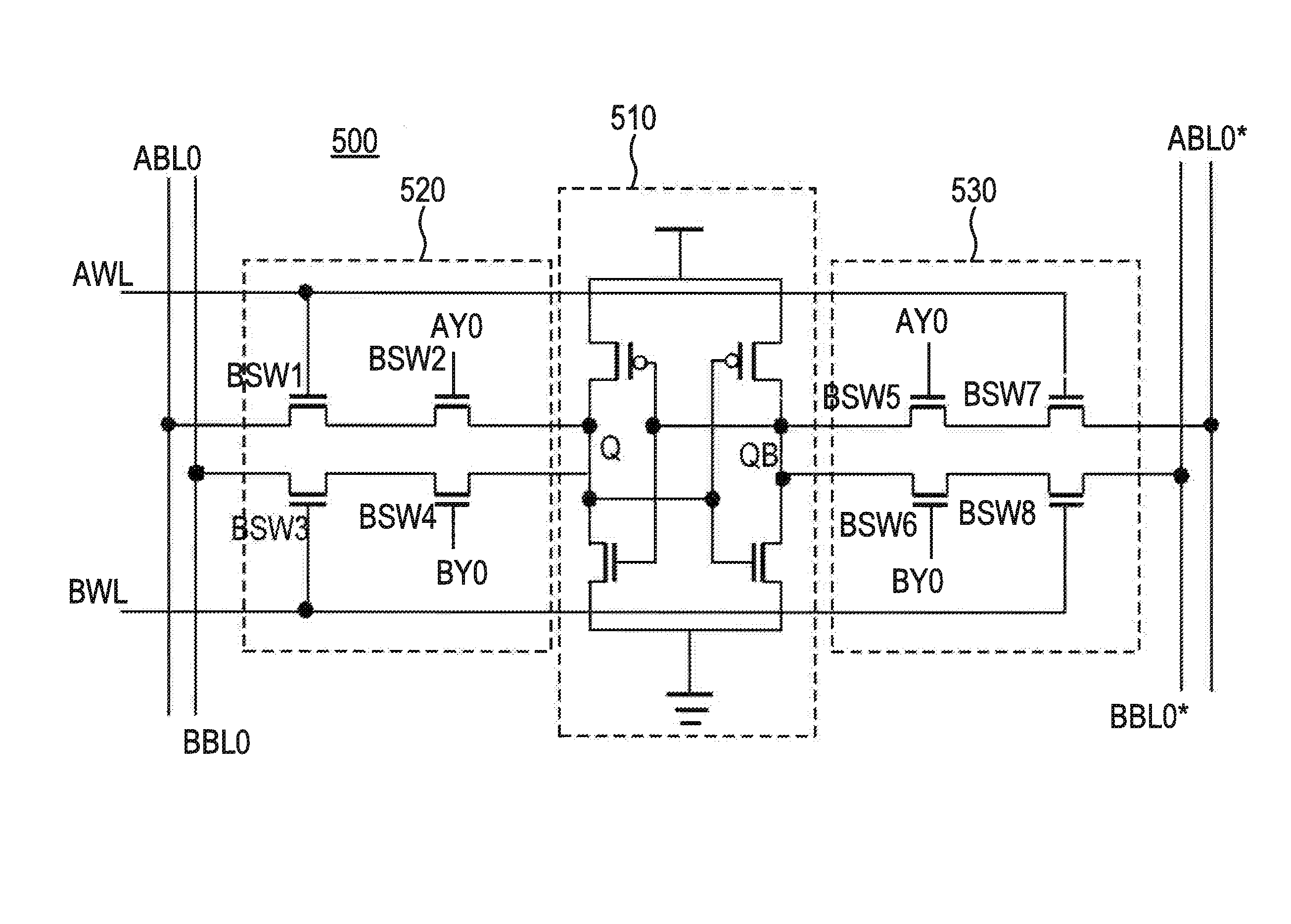 Ten-transistor dual-port SRAM with shared bit-line architecture