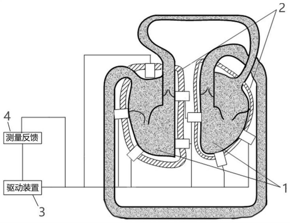 Multi-point drive type cardiac impulse simulation device