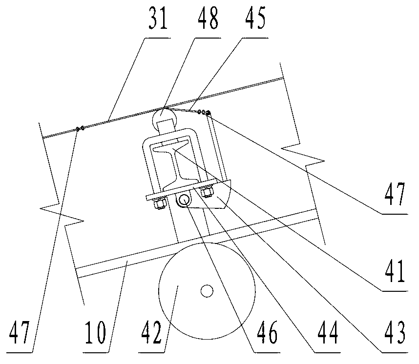 Protective device for aerial cableway