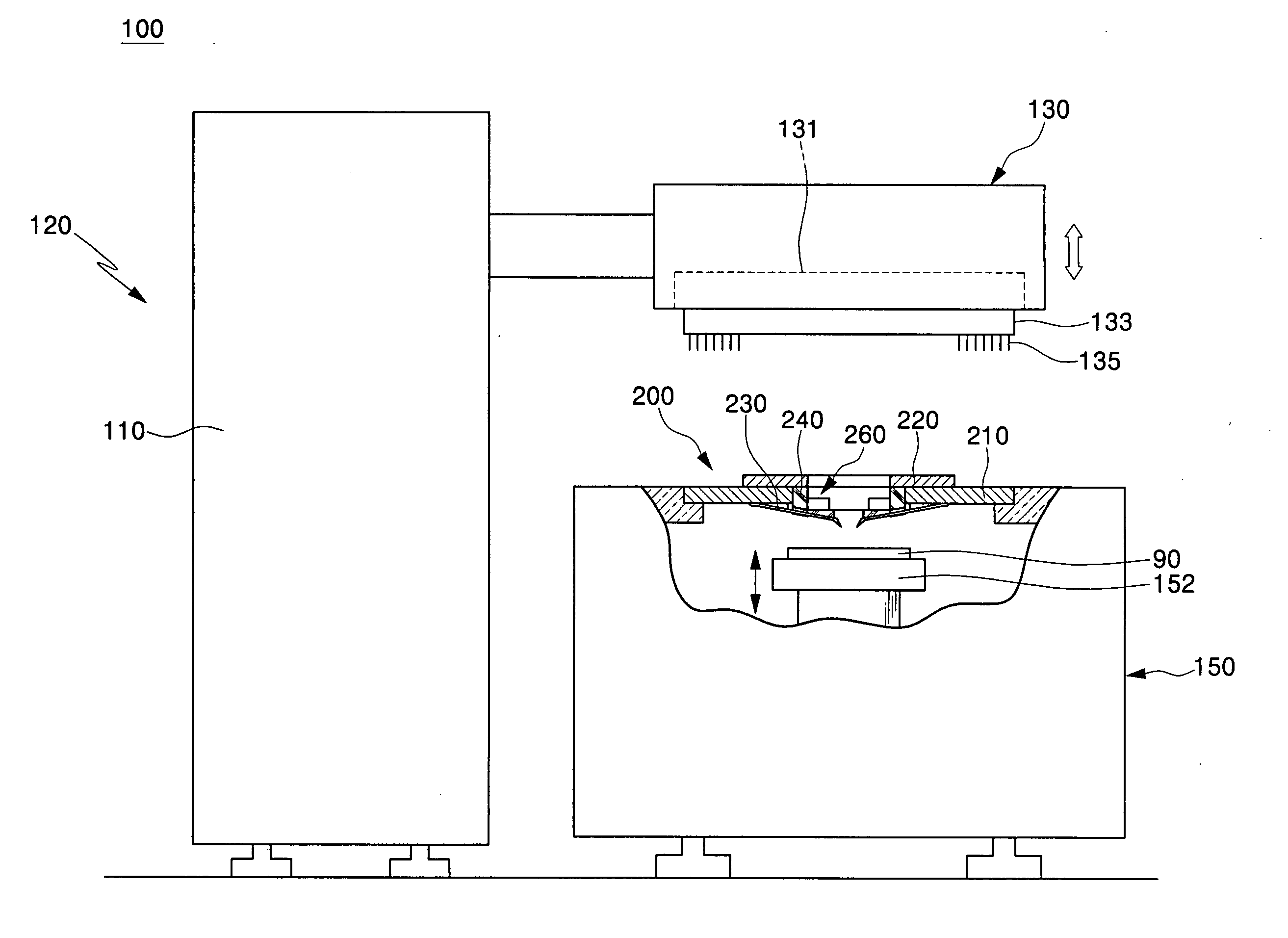 Probe card, test apparatus having the probe card, and test method using the test apparatus